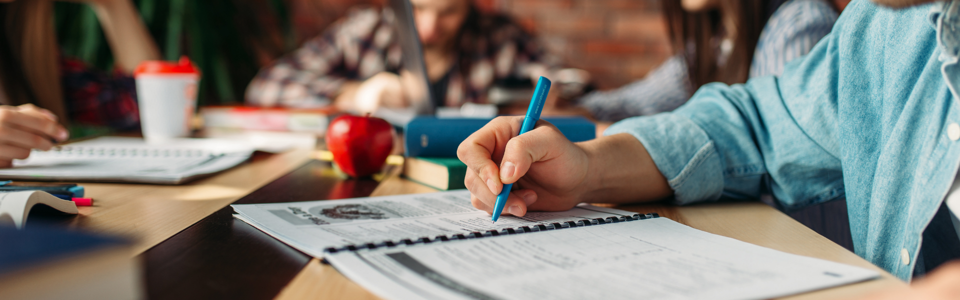 Students studying together at a table